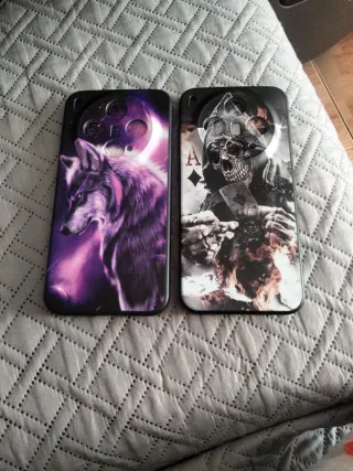 2 Fundas Móvil Nuevas Diseño Lobo y Calavera