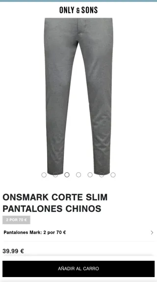 Pantalón Only & Sons gris talla 28