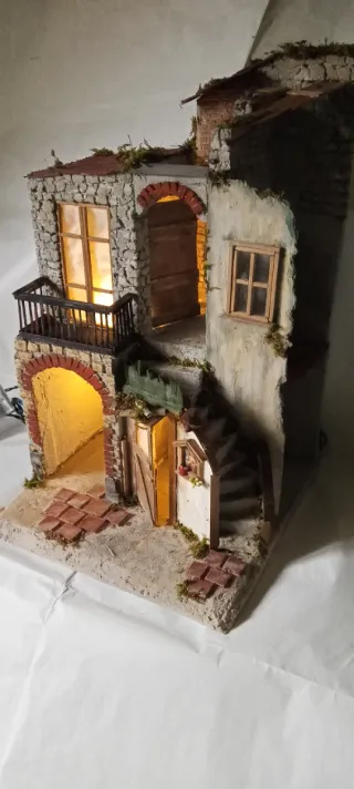 Presepe con luci in polistirene