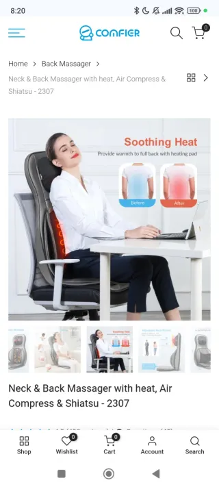 COMFIER Asiento de Masaje Shiatsu