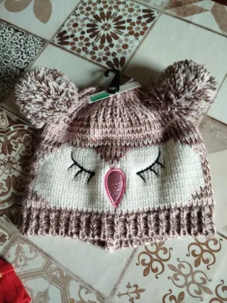 Cuffia bimba gufetto rosa e bianca