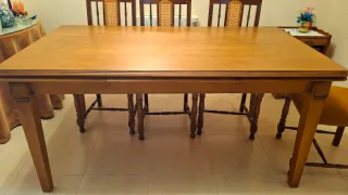 Silla de comedor madera y asiento tela