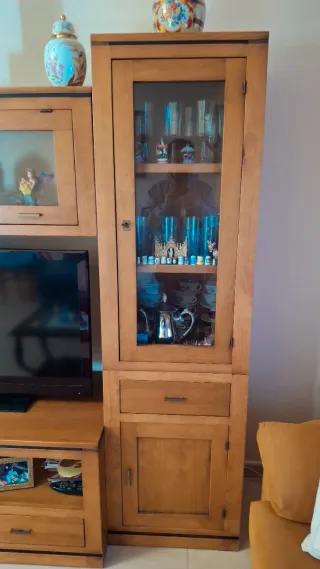 Silla de comedor madera y asiento tela