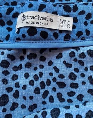 Falda pantalón azul lunares Stradivarius