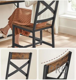 Set di 2 sedie da cucina in acciaio