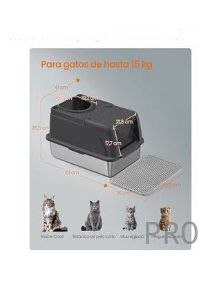 Scatola per lettiera in acciaio inossidabile per gatti