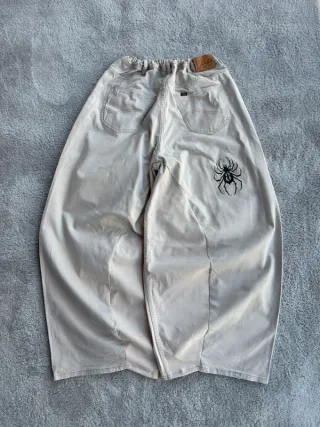 Pantalone Baggy JNCO Style Wide Leg Y2K Ricamato