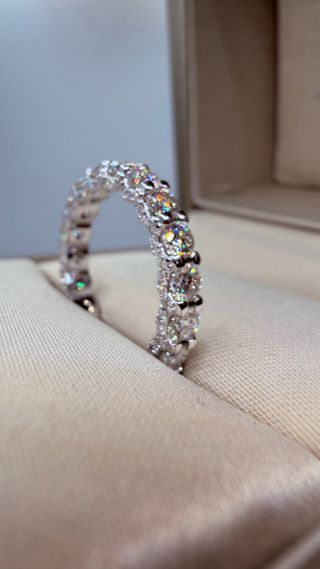 Anello Eternita Argento 925 -Moissanite 0.1 carati