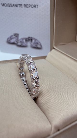 Anello Eternita Argento 925 -Moissanite 0.1 carati