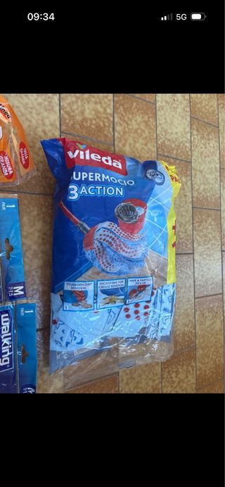 Lotto 6 paia guanti + 2 Vileda