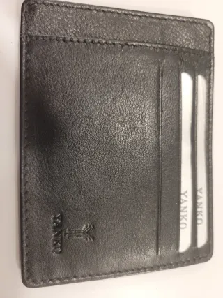 Tarjetero Billetero de piel Yanko negro