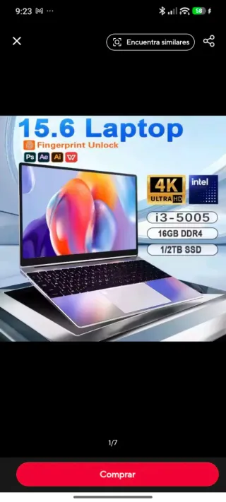 Portátil 15.6 Intel CORE i3, 16 GB RAM, SSD 128 GB