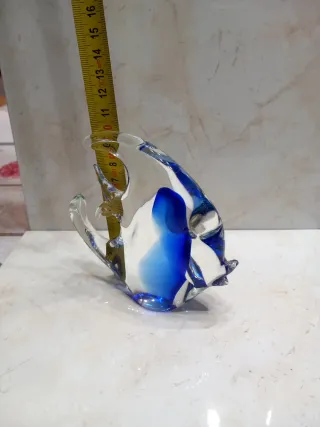 Pesce in vetro di Murano blu PBL