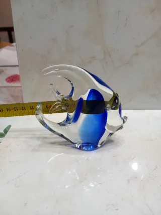 Pesce in vetro di Murano blu PBL
