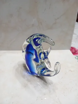 Pesce in vetro di Murano blu PBL