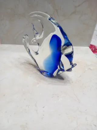 Pesce in vetro di Murano blu PBL