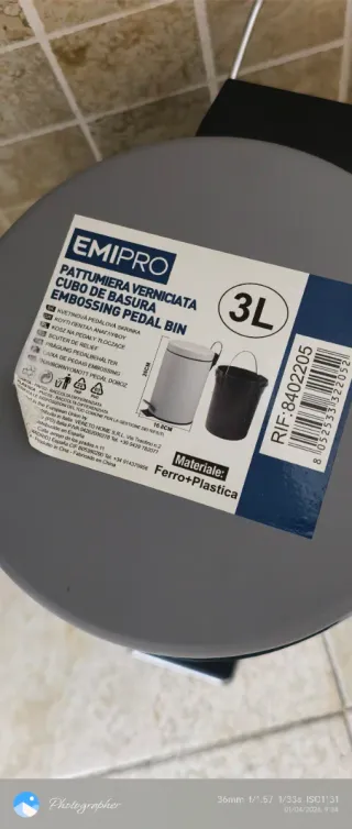 Papelera de baño 3L nueva