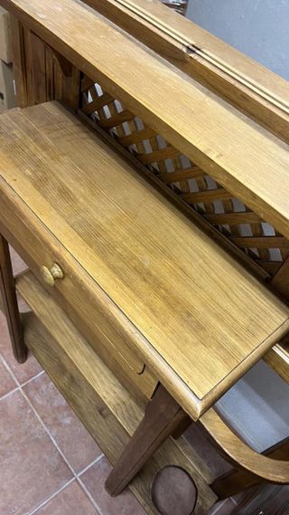 Mueble Perchero con Espejo y Cajón