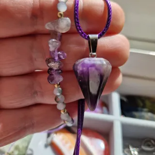 Conjunto de amatista y pulsera