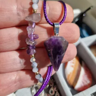 Conjunto de amatista y pulsera