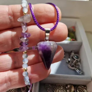 Conjunto de amatista y pulsera