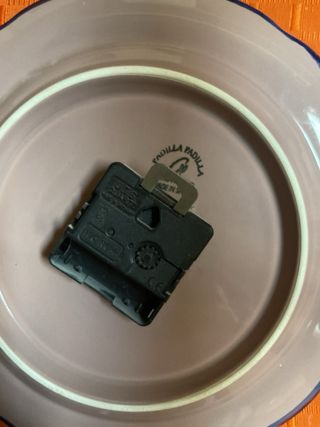 Reloj de pared decorativo azul y blanco