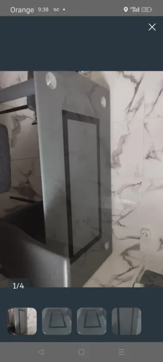 Mesa de comedor cristal y mármol