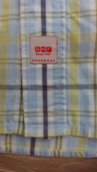 Camisa SMF xadrez azul e verde