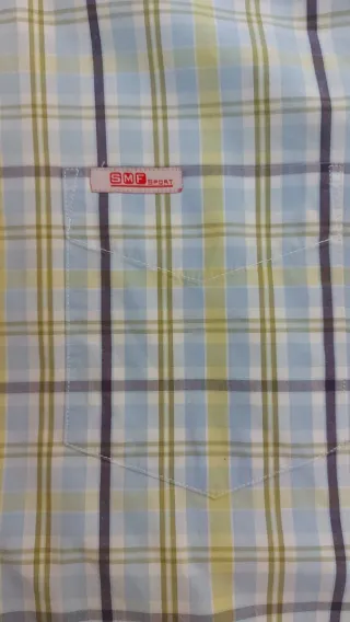 Camisa SMF xadrez azul e verde