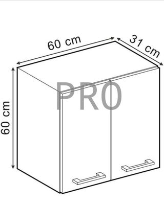 Armadio Sospeso Vicco R-Line, Cemento Nero/Antracite, 60 cm