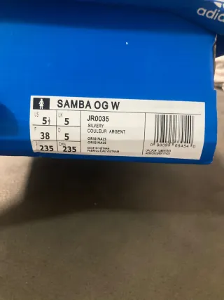 Adidas Samba OG Plata Talla 38 Mujer