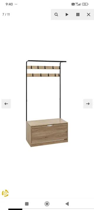 Zapatero de madera y metal
