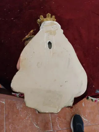 Virgen del Carmen para colgar escayola polícromada