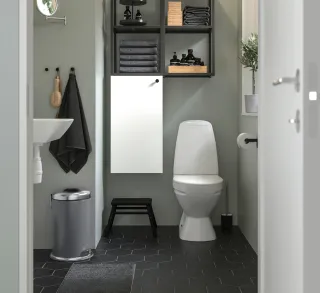 2 Cubos de Basura Metálicos Ikea (Gris y Blanco)