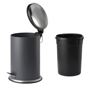 2 Cubos de Basura Metálicos Ikea (Gris y Blanco)