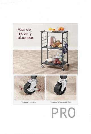 Scaffale da Cucina con Ruote