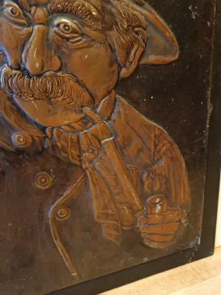 Antiguo cuadro de cobre repujado  50x40cm