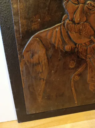 Antiguo cuadro de cobre repujado  50x40cm