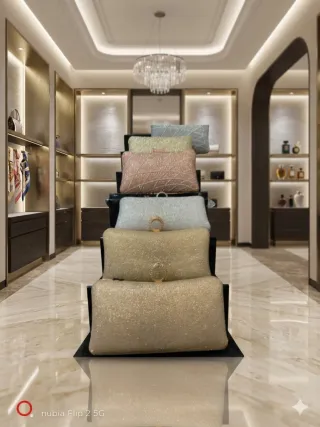 Bolso de fiesta dorado y rosa