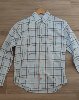 Camisa SMF xadrez azul e castanho