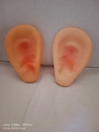 Orejas de disfraz beige y rosa