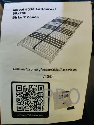 SOMIER blanco/negro 90x200 cm 28 lamas Vitalispa\\