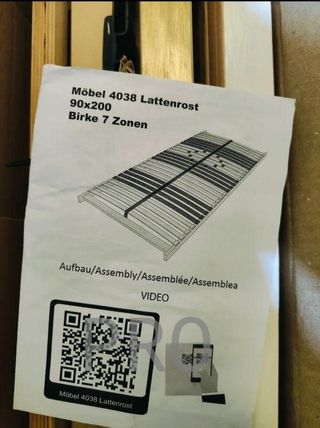 SOMIER blanco/negro 90x200 cm 28 lamas Vitalispa\\