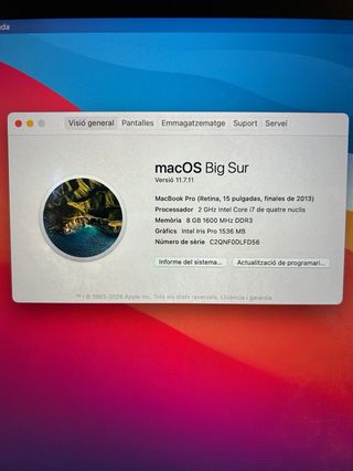 Macbook Pro Retina 15 2013 Plata