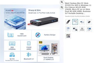 MELE PCG02 Pro Mini PC Stick Fanless