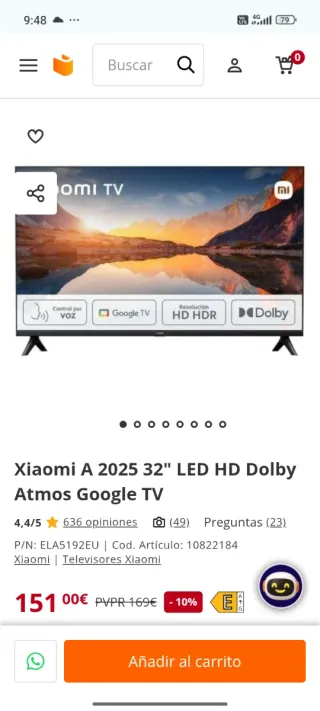 Xiaomi TV 32 LED HD Dolby Atmos