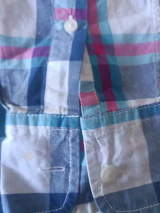 Camisa Hollister cuadros azul y rosa Talla S