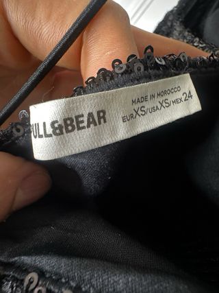 Vestido largo lentejuelas Pull&Bear negro