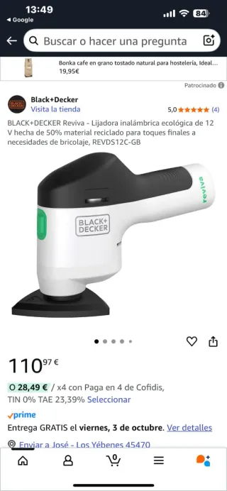 Lijadora Black+Decker Reviva 12V(No negociable)