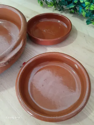 Juego de 3 cazuelas de barro